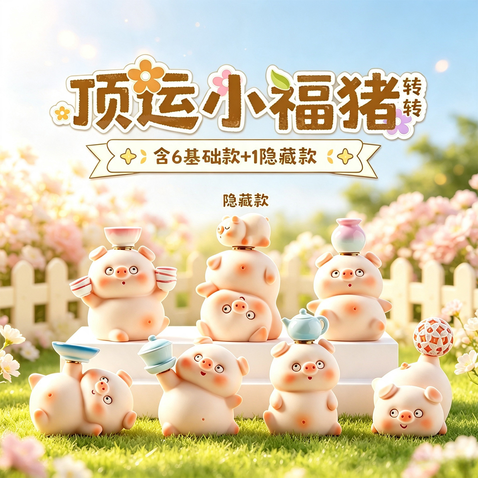 M508 little lucky pig spinner - set of 6 / Random 1