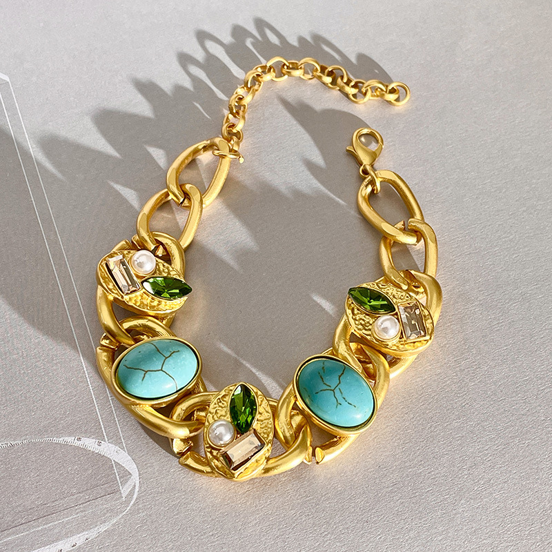 49g Weight Bracelets, Necklace Classification 1 Piece Quantity Holiday, Tea Party Occasion Artificial Crystal Material Geometric Pattern Women's Gender Classical, Retro Style Classical Retro Geometric Artificial Crystal Women's Bracelets Necklace 10