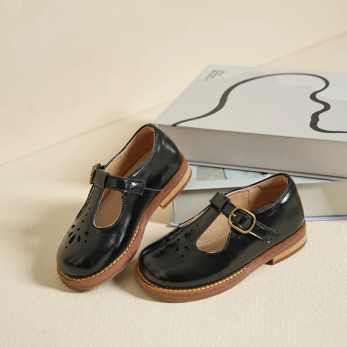 Children's shoes for leather shoes English style for princess, autumn, British style, genuine leather