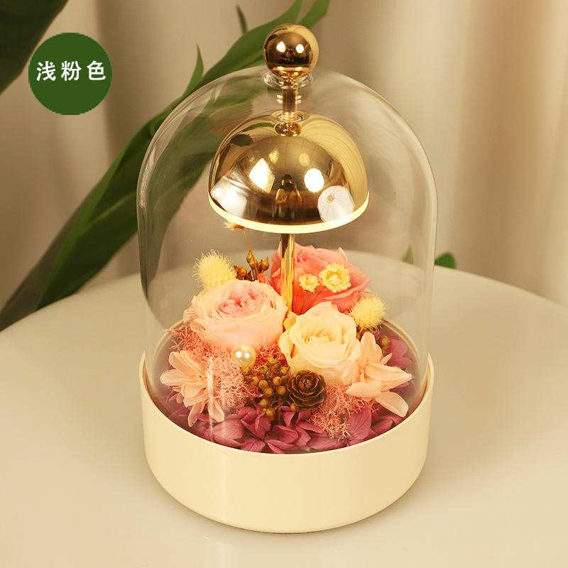 Yunnan al por mayor campana de viento eterna flor de vidrio lámpara de escritorio caja de regalo adornos lámparas de noche dormitorio regalo cálido