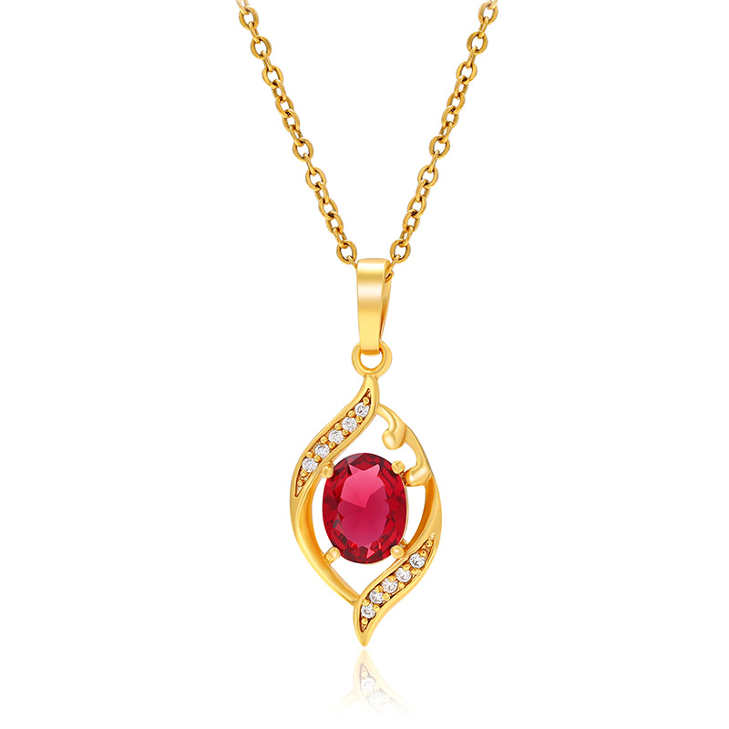 Xuping aleación de cobre de color joyería colgante de gemas artificiales femenina elegante temperamento retro alta sensación accesorios collares