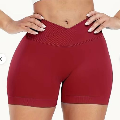 Cross-border sin costura cintura alta alta caderas mel桃 pantalones cortos pantalones de yoga de cintura cruzada para mujeres