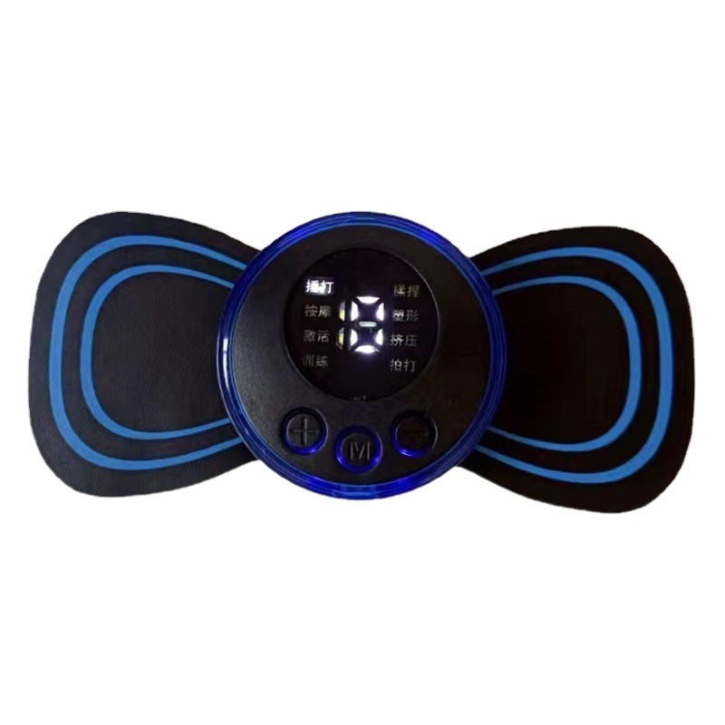 Mini parche de masaje cervical inteligente EMS, masajeador práctico para uso doméstico, masajeador eléctrico de pulso meridiano para hombros y cuello con carga USB