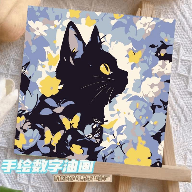 子猫デジタル油絵 diy 着色かわいい漫画動物手作り子供のシンプルな油絵装飾卸売|undefined