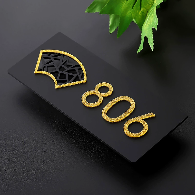 Номерной знак для домашней двери, оптовая продажа, персонализированный, элитный, креативный, для жилых домов, доступный, роскошный, акриловый, для гостиниц, инструкции