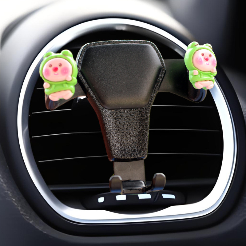 Nuevo soporte de teléfono móvil de oso montado en el automóvil mujer hermosa pantalla horizontal pantalla vertical consola central mujer con soporte de navegación sin