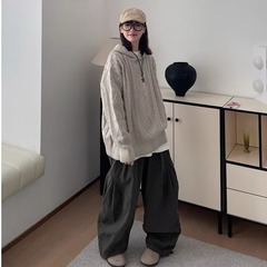 春秋新款日系复古宽松直筒休闲裤男女款百搭阔腿工装裤伞兵长裤