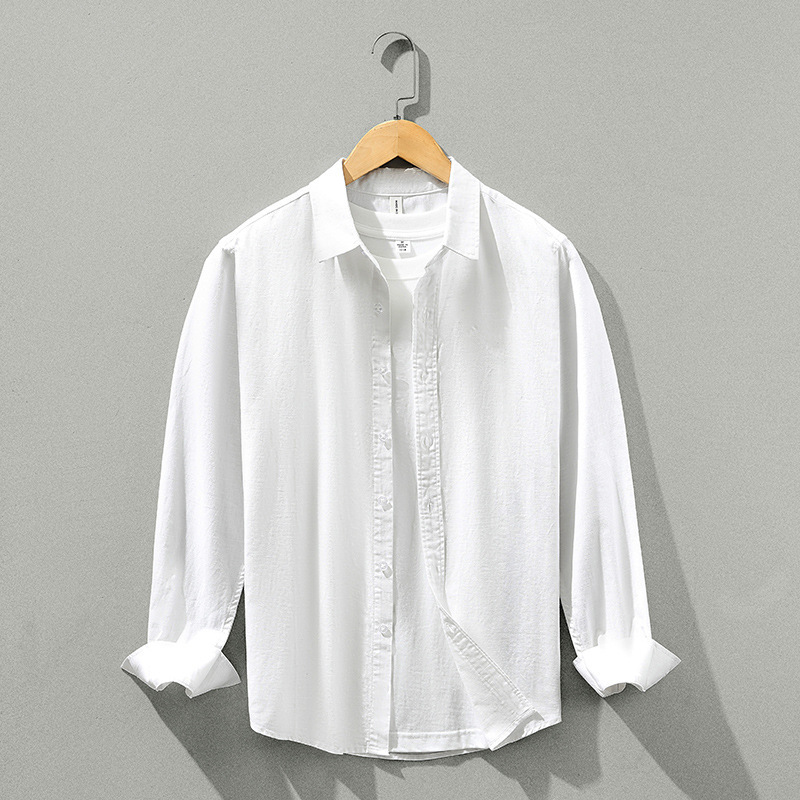 8955 Men's New Cotton and Linen Long-Sleeved Casual Shirt Spring & Fall Simple, Handsome and Trendyy Slim and Versatile Linen Shirt 8955 Men's New Cotton and Linen Long-Sleeved Casual Shirt Spring & Fall Simple, Handsome and Trendyy Slim and Versatile Linen Shirt