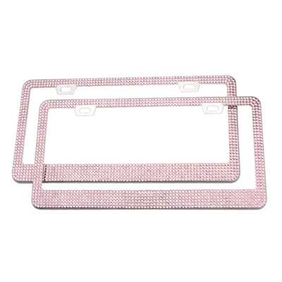 Simple and Fashionable American License Plate – License plate holder/license plate holder - pink-rhinestone-1-piece