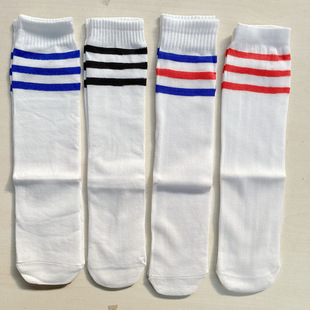 Spring and Summer Three-Striped Long Socks for Female Students, Boys' Children's Day Soccer Over-The-Knee Socks, Dress Academy Performance Socks, Trendy