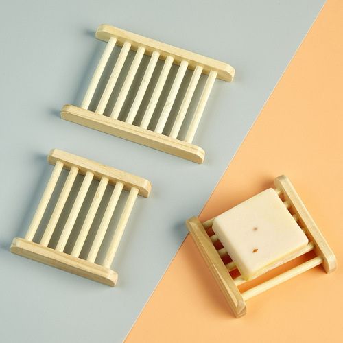 Pine soap box home hotel hollow wooden soap rack wooden charcoal-fired bathroom rack drain soap holder