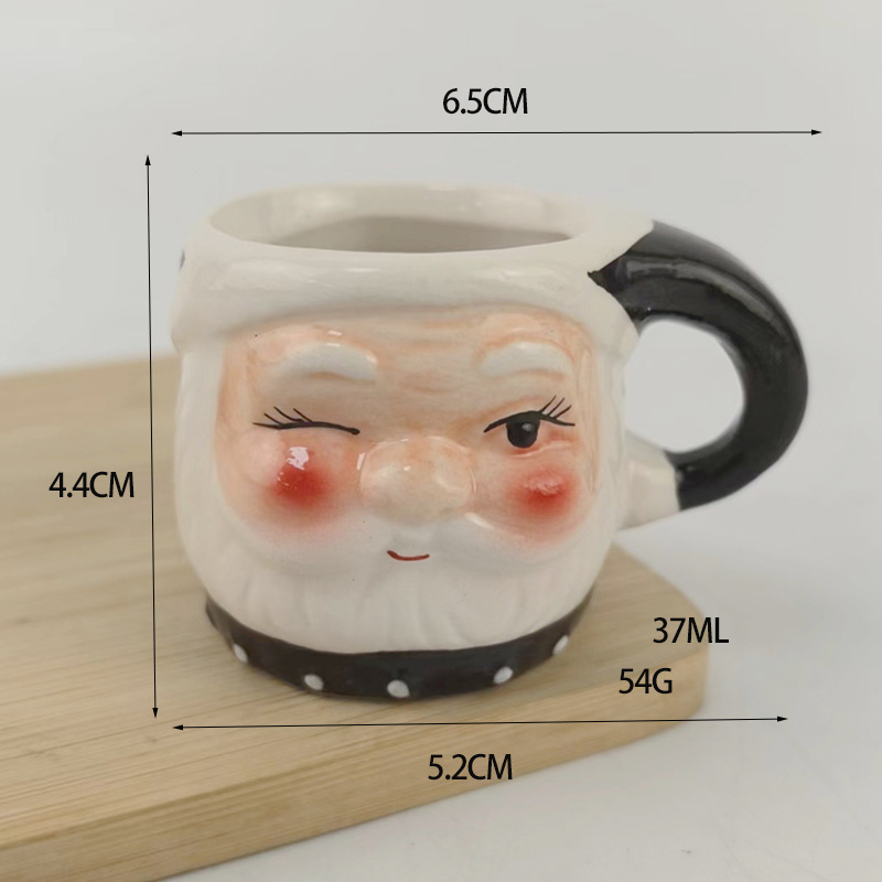 Navidad Santa taza de cerámica mini encantadora taza de regalo de vacaciones taza de café americana personalidad europea
