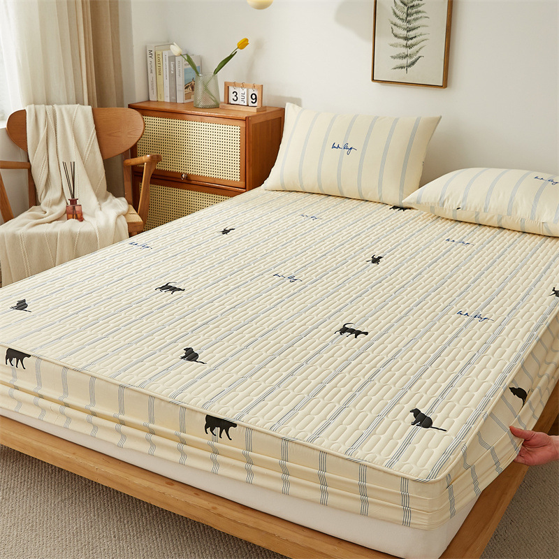 Colcha de cama acolchada gruesa de una pieza para otoño e invierno 2023 nueva funda protectora de colchón Simmons cubierta antipolvo