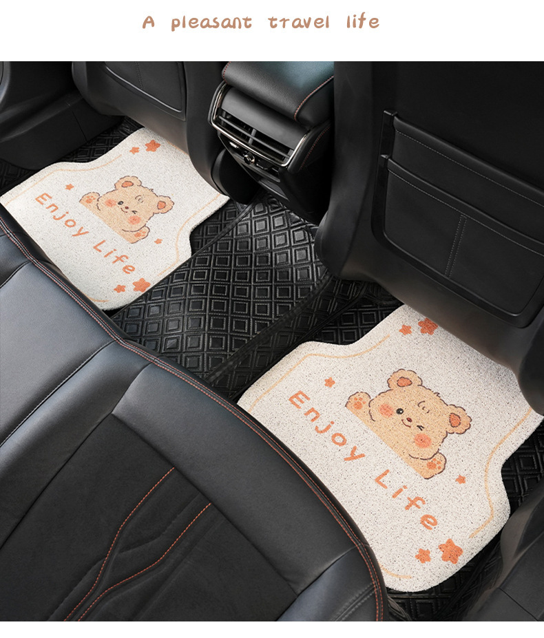 Blue Rain original car floor mats, featuring cute cartoon designs, suitable for women, and designed for universal use in cars; they are dirt-resistant, wear-resistant, and provide a comfortable interi
