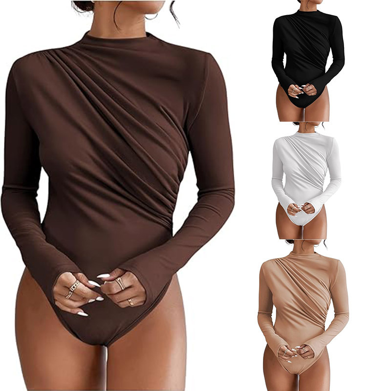 Exclusively for Amazon, the New Pleated Jumpsuit Is a Hot Seller in the European and American Style, Slim-Fitting, Suitable for Outerwear or as a Base Layer Exclusively for Amazon, the New Pleated Jumpsuit Is a Hot Seller in the European and American Style, Slim-Fitting, Suitable for Outerwear or as a Base Layer