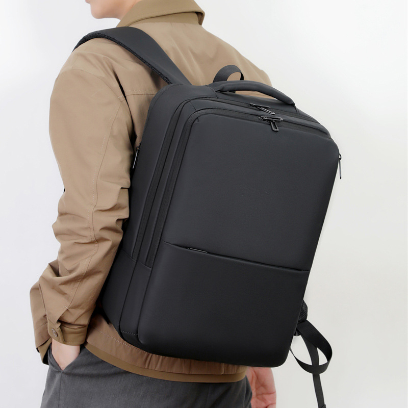 Men's Leather Laptop Business Backpack Water-resistant Commuting_voghion.com