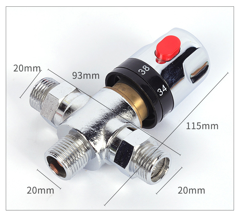 All-copper 4-inch, 6-inch, 1-inch pipe temperature control valve, hot and cold mixed water valve, solar exposed pipe thermostatic valve for water heaters undefined