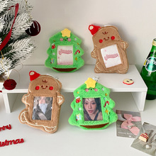 可爱圣诞系列毛绒卡套学生三寸拍立得收纳展示挂件套追星小卡卡套