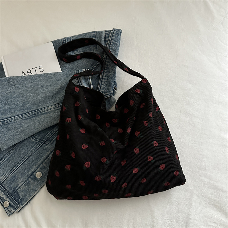 Mochila de moda impresión de fresa de velcro de gran capacidad de transporte de viaje de viaje de errores lindos mochila