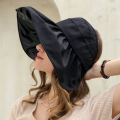 New hat women's face-covering large brim UV sun protection hat summer vinyl sun hat sports cute fisherman hat wholesale