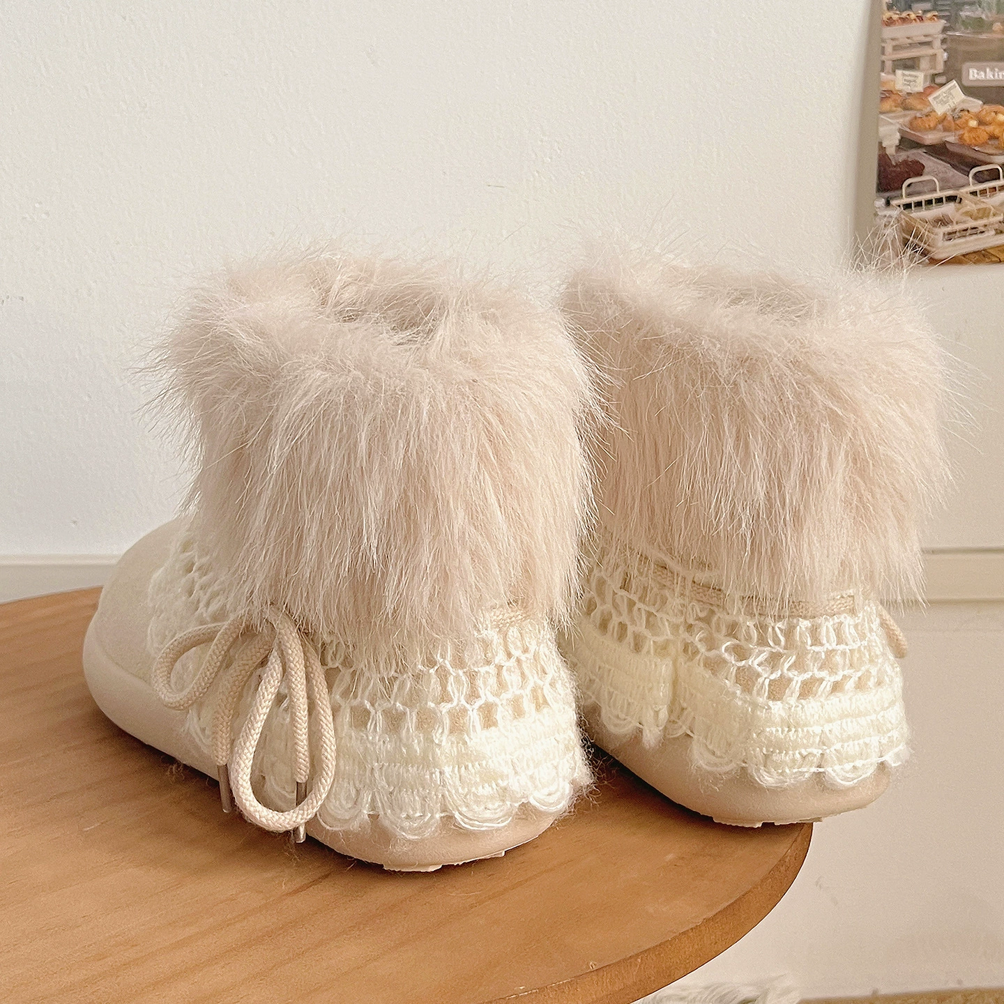 Зимние ботинки из бархата с воротником Fair Isle, утепленные хлопковые, с мехом, сапоги со снежной фактурой Beier BEB3007, единое изделие, дропшиппинг