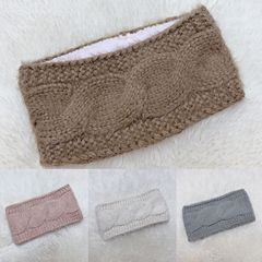 冬季加绒发饰秋冬毛线针织发带头套跨境欧美保暖运动头带护耳套
