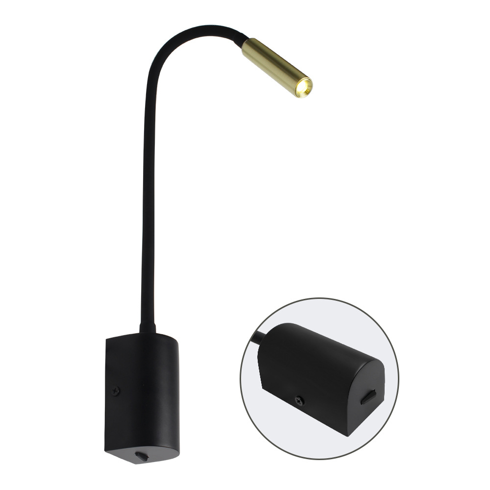 2024 new LED headboard reading lamp simple design bedside lamp hose spotlight with switch cross-border new product