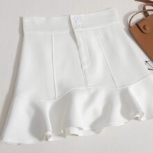 半身裙女春季荷花边鱼尾裙2025新款高腰遮跨包臀伞裙a字显瘦短裙