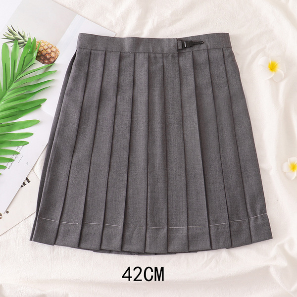 Solid color student pleated skirt