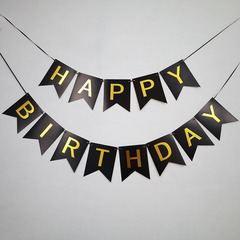 Happy Birthday Gold Foil Tailed Banner Happy Birthday Party Decoration Birthday Letter Banner