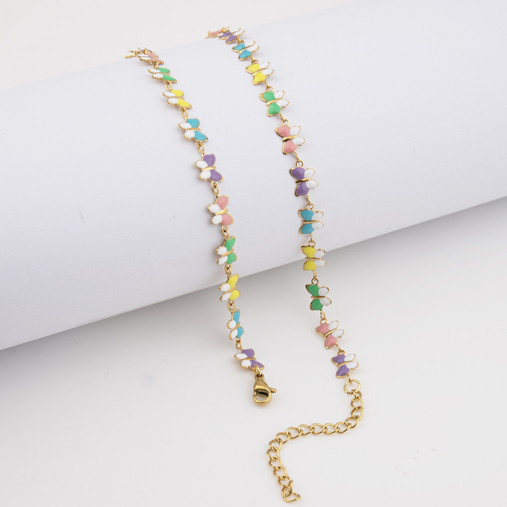 Stainless Steel Butterfly Butterfly Necklace Collar Chain Necklace_voghion.com