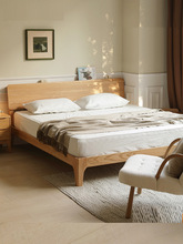 全实木床红橡木单双人床大卧室北欧风格现代简约1.8米1米婚床实木