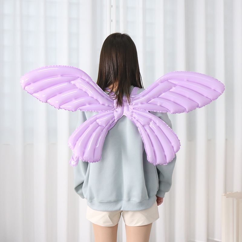 Red de celebridades Ángel Película de aluminio Mariposa Ala Globo Color Ilusión Inflable Mezcla Macaron Ala Globo