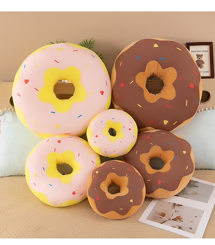 Cross-Border New Style Donut Pillow, Creative Simulation Donut, Girls' Sleeping Pillow, Bedside Decoration, Sofa Cushion