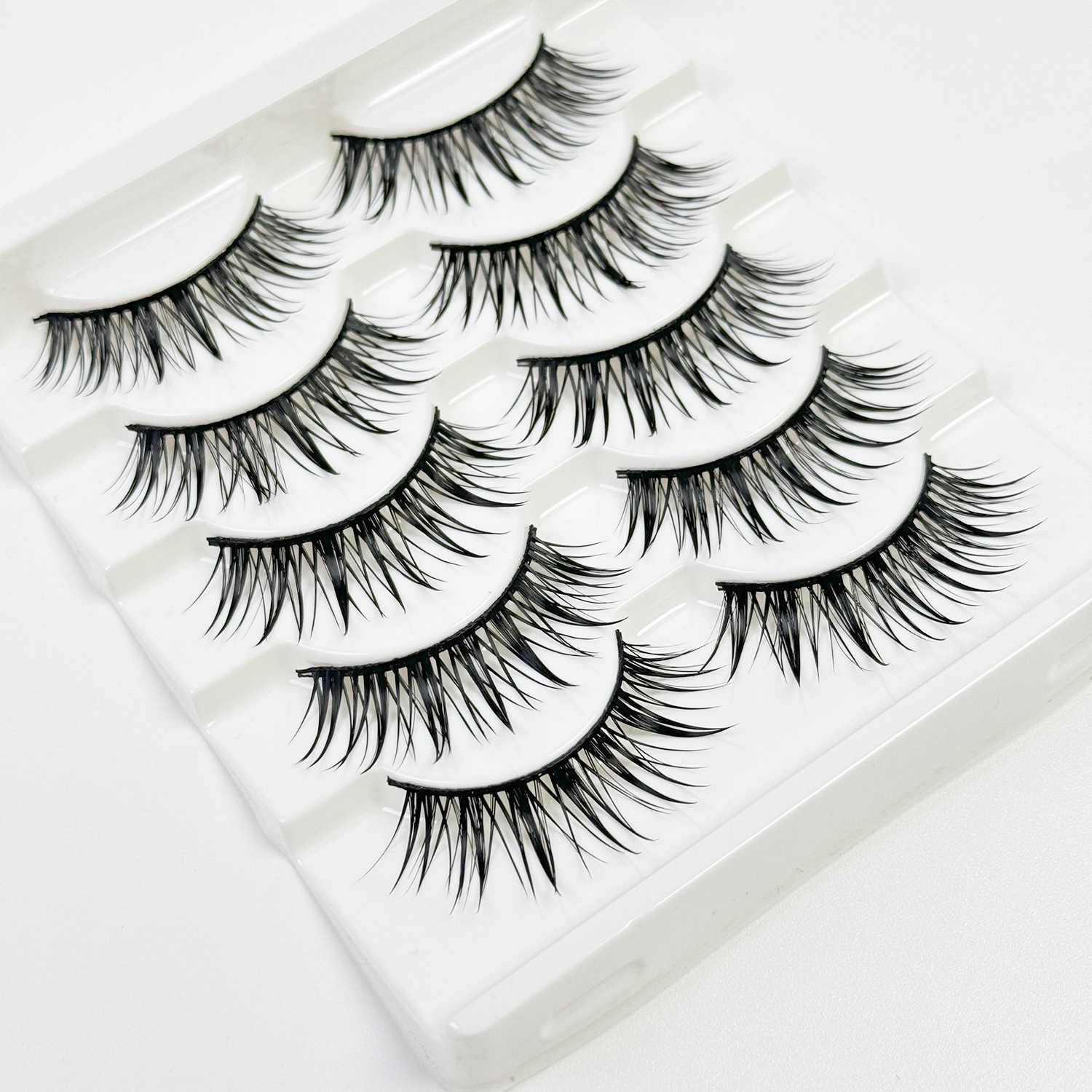 Europa y América del tallo transparente pestañas postizas 3D pestañas tridimensionales desechables todo natural Cruz suave curling extensión de la cola del ojo