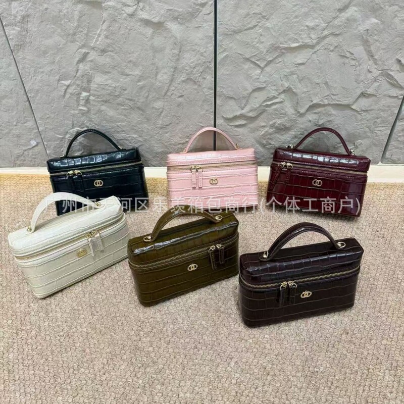 DIY foreign trade bag cross-border 26b crocodile pattern LP lunch box fashion retro Korean version versatile chain shoulder crossbody bag