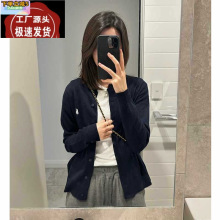 藏青色针织衫开衫上衣女拉夫小马标毛衣外套百搭打底衫内搭春秋款