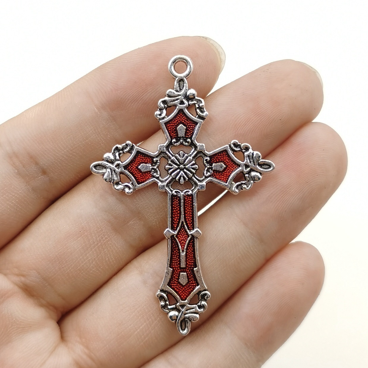 1 Piece Zinc Alloy Gold Plated Cross Pendant display picture 1
