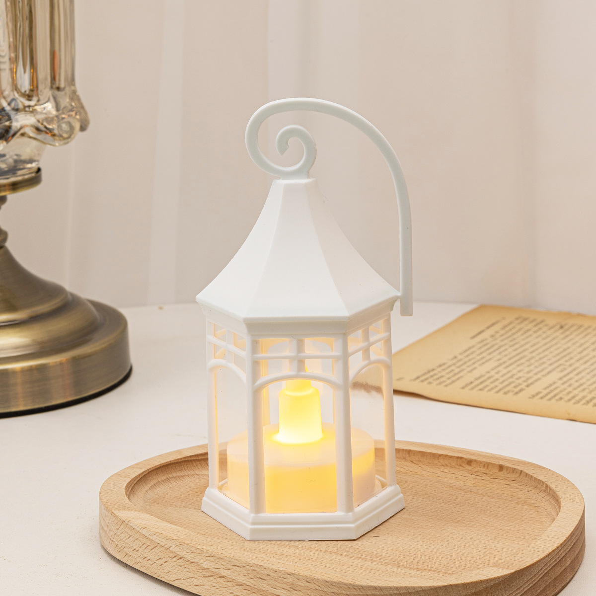 교회 육각형 바람 램프 화이트