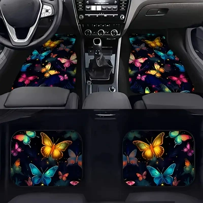 Avtomobil döşəmə paspasları — Four-Piece Set Car Interior Decoration Floor - byt-car-floor-mats-19-3344cm-two-piece-set