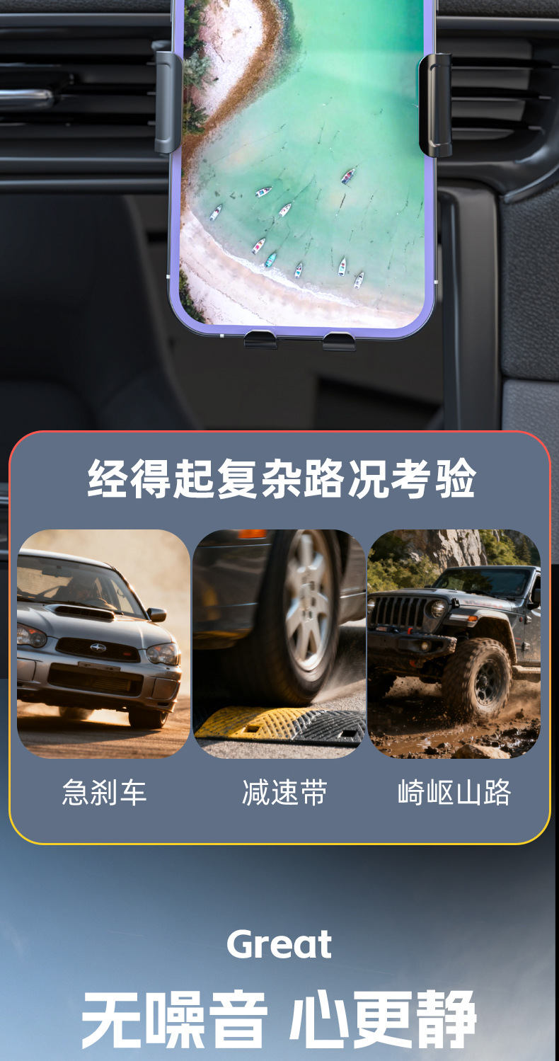 Cross-Border Car Mobile Phone Navigation Holder, New Universal Car Air Vent Mount, Gravity Support Bracket