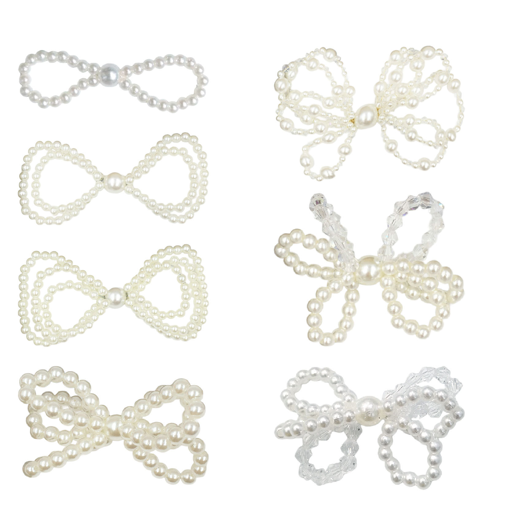 Pearl Bow Jewelry Accessories DIY Handmade Beaded Hairpin Earrings Decorative Materials Wholesale Shoes Headwear