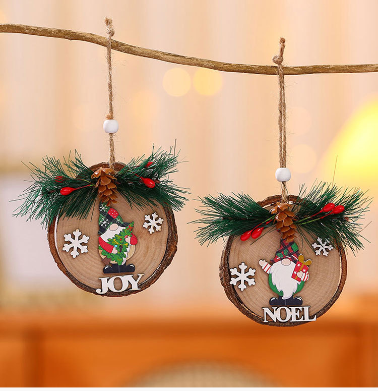 Christmas Doll Wood Party Hanging Ornaments display picture 1