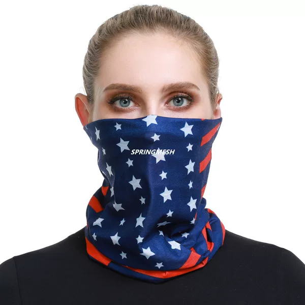 Cross-border sun protection neck gaiter, UV-resistant, quick-drying face mask for running, with an American flag print, suitable for summer cycling