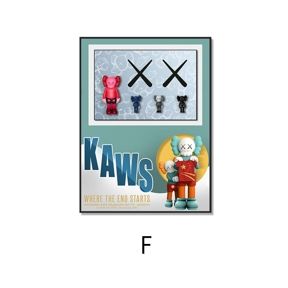 Moda violento oso calle sésamo hecho a mano pintura decorativa sala de estar sofá fondo pared dormitorio pasillo colgante pintura