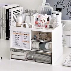 収納ケースのデスクトップ引き出しは透明で、手帳を重ねて神器の机の上の工事位置の物置棚のアクリルを整理することができます。