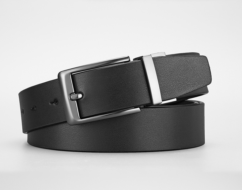 Herrbälte i äkta läder med vridbart spänne och vändbar design_voghion.com