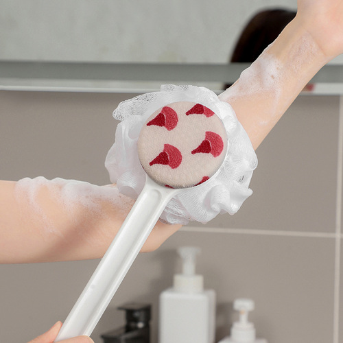 Long-handled Massage Shower Brush, Silicone Bath Brush with Handle, Bath Ball & Flower-Shaped Cleaning Brush—The Ultimate Exfoliating Tool for Removing Stubborn Residue