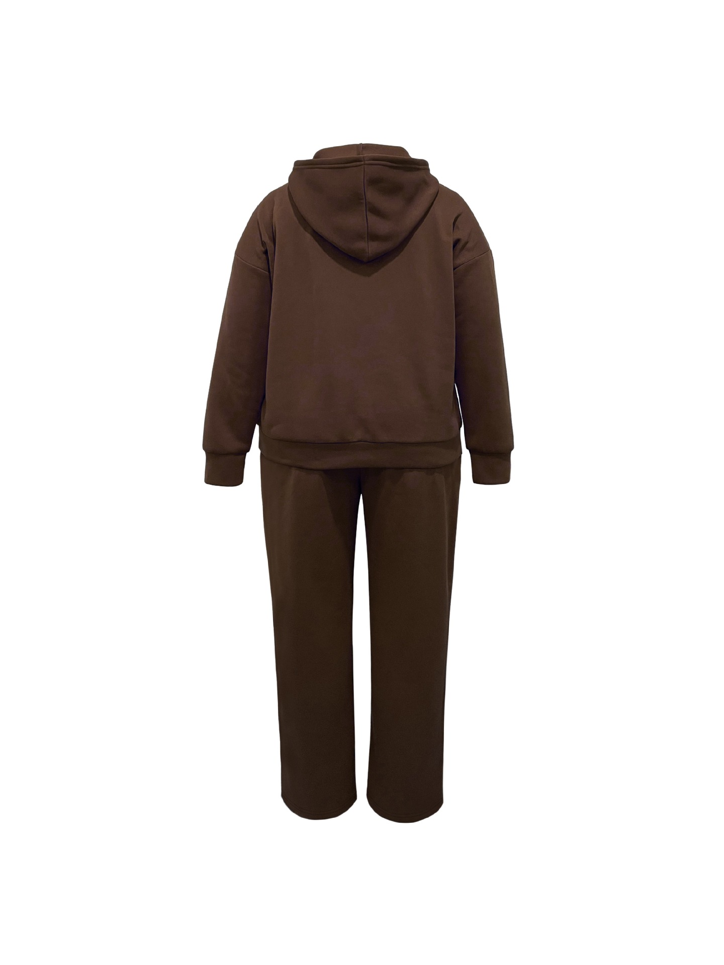 Women's Autumn Winter Hooded Sweatshirt And Straight Leg Pants Set Plus Size Clothing Popular_ecoleips.com