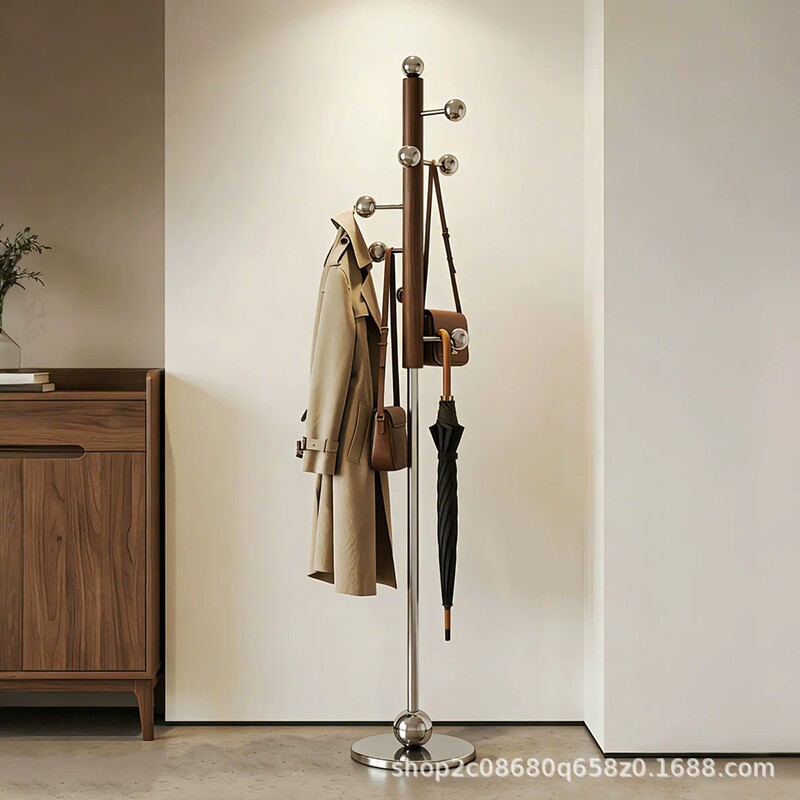 Vintage Stainless Steel Luxury Retro Coat Rack for Home Use in Living Room, Bedroom, Dressing Room, Entryway, for Hanging Bags and Clothes